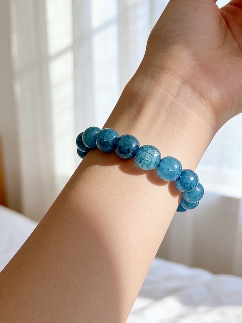 Celine’s Glass Beaded Bracelet in Teal